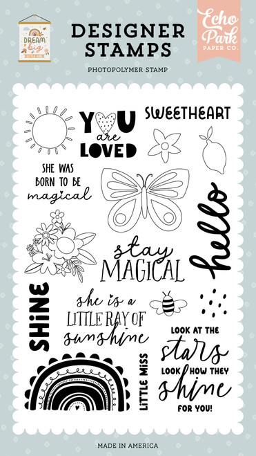 Echo Park Stamps-Born To Be, Dream Big Little Girl BG305043 - 691835187518