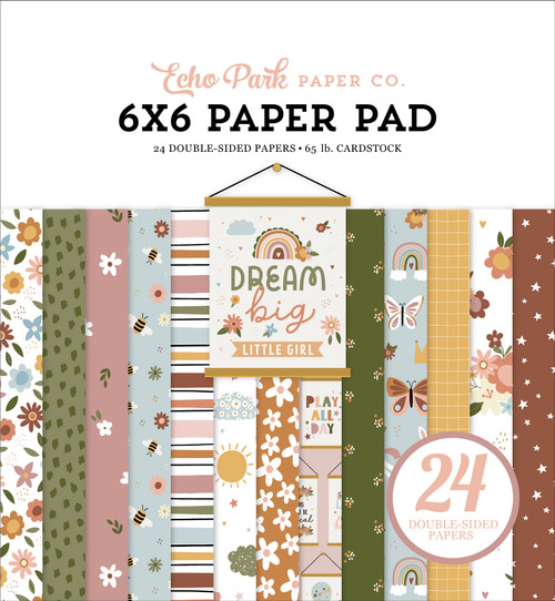 Echo Park Double-Sided Paper Pad 6"X6" 24/Pkg-Dream Big Little Girl BG305023 - 793888147294