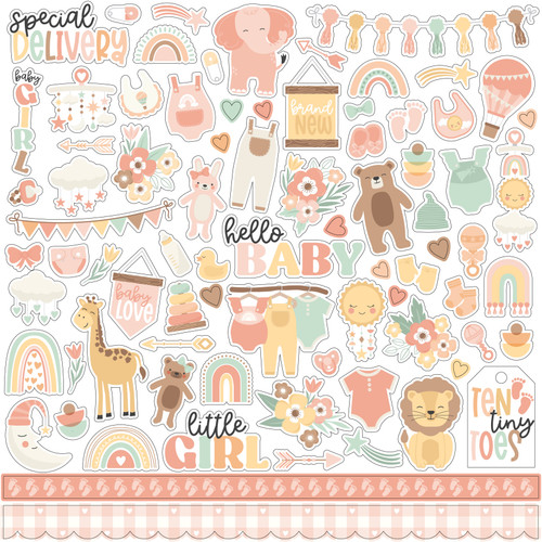 Our Baby Girl Cardstock Stickers 12"X12"-Elements - BA301014 - 793888133594 Our Baby Girl Cardstock Stickers 12"X12"-Elements - BA301014 - 793888133594