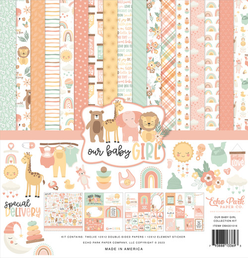Echo Park Collection Kit 12"X12"-Our Baby Girl BA301016 - 793888133693