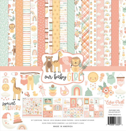 Echo Park Collection Kit 12"X12"-Our Baby Girl - BA301016 - 793888133693