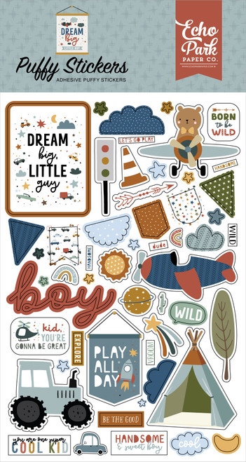 Dream Big Little Boy Puffy StickersBB304066 - 793888113992