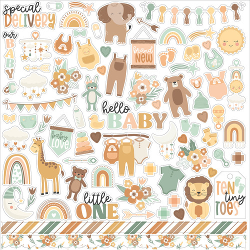 Our Baby Cardstock Stickers 12"X12"-Elements OB303014 - 793888142497