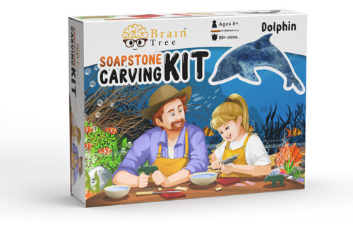 Brain Tree Soapstone Carving Kit-Dolphin 2102173 - 8906139541228