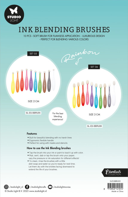 Studio Light Essentials Ink Blending Brushes 10mm 10/Pkg-Nr.05 SLBBRU05