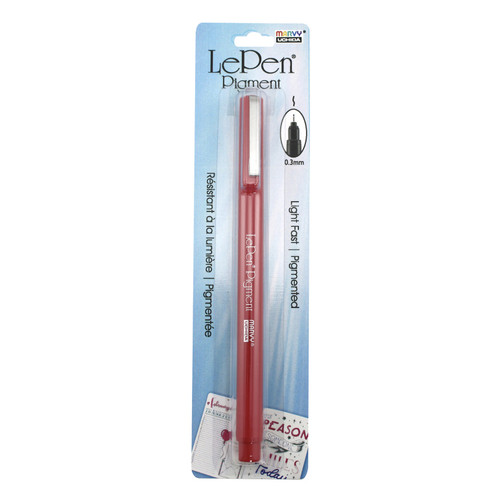 12 Pack Uchida Le Pen Pigmented Pen 0.3mm Fine Tip Open Stock-Red U4900S-2 - 028617492124