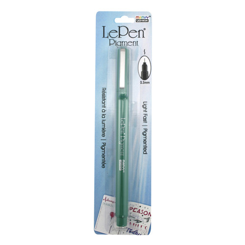 12 Pack Uchida Le Pen Pigmented Pen 0.3mm Fine Tip Open Stock-Green U4900S-4 - 028617492148