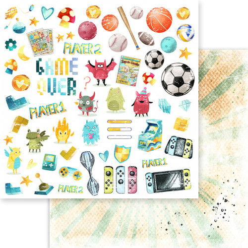 25 Pack Super Awesome Double-Sided Cardstock 12"X12"-Game Over! MPSA12-61111 - 4582248611119