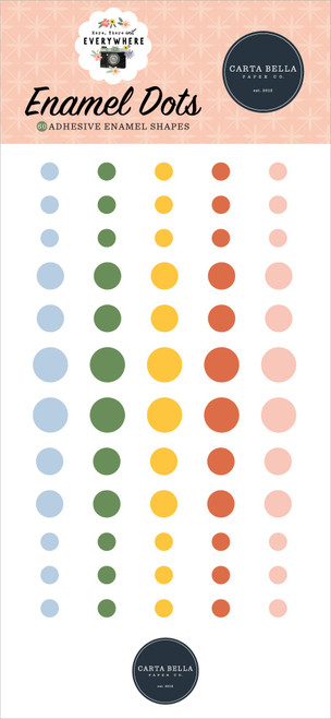 3 Pack - Carta Bella Adhesive Enamel Dots 60/Pkg-Here, There And Everywhere - TE308028 - 793888116290