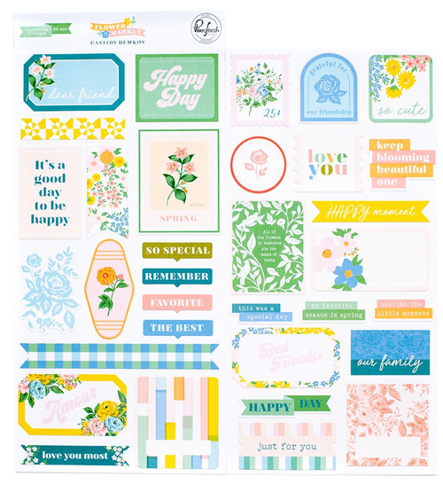 3 Pack PinkFresh Cardstock Stickers-Flower Market PFFM5623