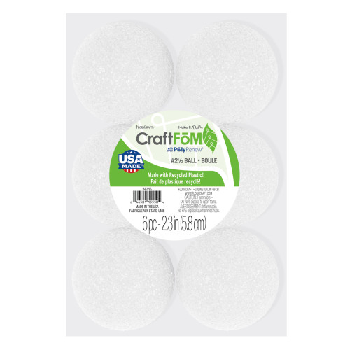 3 Pack - FloraCraft CraftFoM Ball 6/Pkg-2.3" - BA25S - 046501155504 3 Pack - FloraCraft CraftFoM Ball 6/Pkg-2.3" - BA25S - 046501155504