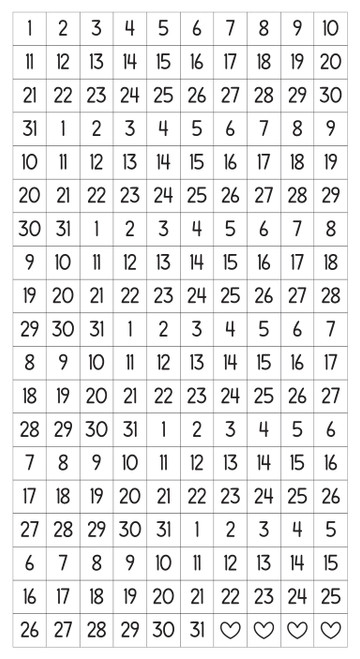 3 Pack - Day To Day Calendar Numbers Clear Stickers-12 Months - DAYT8061 3 Pack - Day To Day Calendar Numbers Clear Stickers-12 Months - DAYT8061