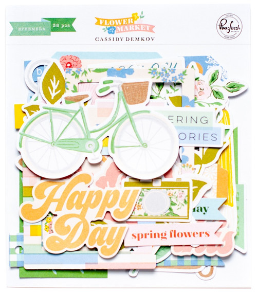 3 Pack Pinkfresh Cardstock Die-Cuts Ephemera Pack-Flower Market PFFM5523 - 736952878342
