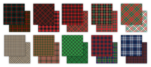 Craft Consortium Double-Sided Paper Pad 12"X12" 30/Pkg-Tartan, 20 Designs - CCPAD023