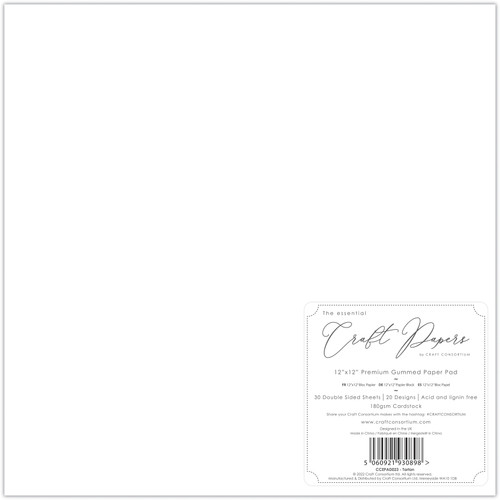 Craft Consortium Double-Sided Paper Pad 12"X12" 30/Pkg-Tartan, 20 Designs - CCPAD023