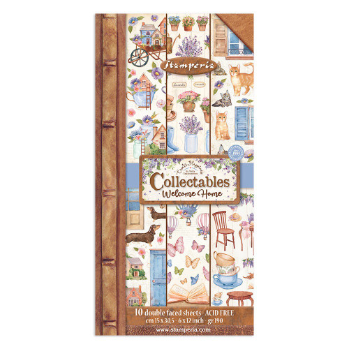 Stamperia Collectables Double-Sided Paper 6"X12" 10/Pkg-Create Happiness Welcome Home SBBV21 - 5993110026075