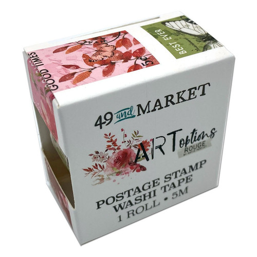 49 And Market Washi Tape Roll-Postage Stamp -ARToptions Rouge AOR39470 - 752505139470