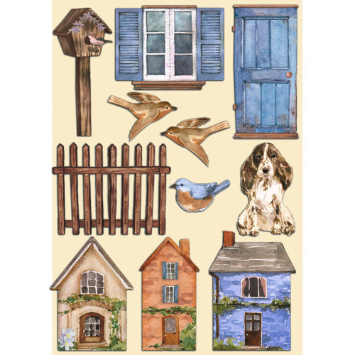 Stamperia Wooden Shapes A5-Create Happiness Welcome Home Houses KLSP134 - 5993110026174