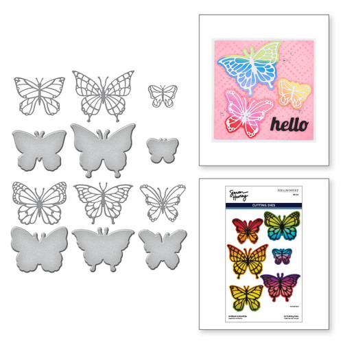 Spellbinders Etched Dies By Simon Hurley-Brilliant Butterflies -Metamorphosis S6205