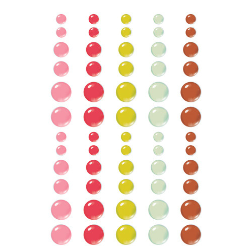 Retro Summer Enamel Dots Embellishments-60/Pkg RET20024