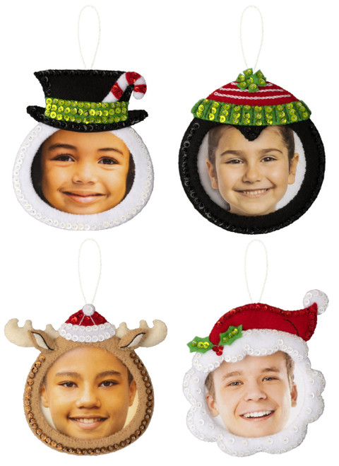 Bucilla Felt Ornaments Applique Kit Set Of 4-Holiday Dress Up 89635E - 046109896359