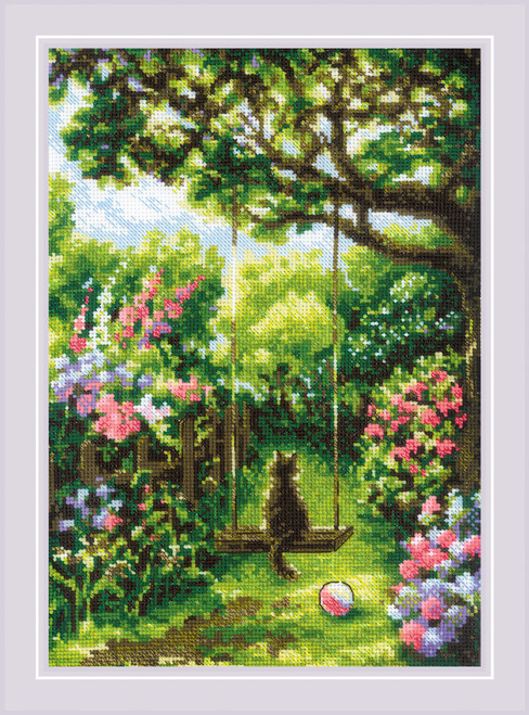 RIOLIS Counted Cross Stitch Kit 8.25"X11.75"-Garden Swing (14 Count) -R2114 - 4779046186363