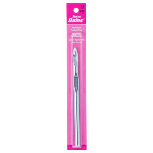 Susan Bates Silvalume Aluminum Crochet Hook 5.5"-Size M13/9mm - B2106M - 077216002524
