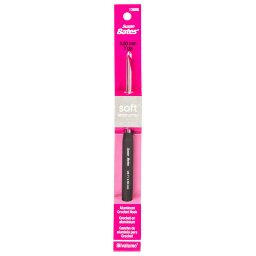 Susan Bates Silvalume Soft Ergonomic Aluminum Crochet Hook-Size 7/4.5mm - B26067 - 077216006225 Susan Bates Silvalume Soft Ergonomic Aluminum Crochet Hook-Size 7/4.5mm - B26067 - 077216006225