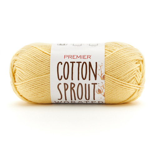 Premier Yarns Cotton Sprout Worsted Yarn-Yellow - 2101-08 - 840166822180