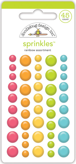 Doodlebug Sprinkles Adhesive Enamel Shapes-Rainbow Assortment DS7955 - 842715079557