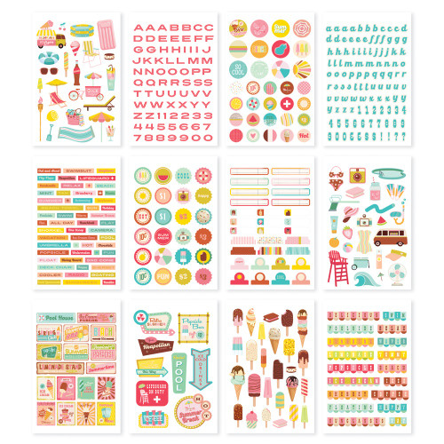 Simple Stories Sticker Book 12/Sheets-Retro Summer, 451/Pkg - RET20020