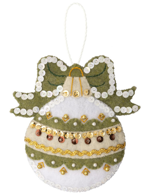 Bucilla Felt Ornaments Applique Kit Set Of 6-Holiday Glitz -89637E