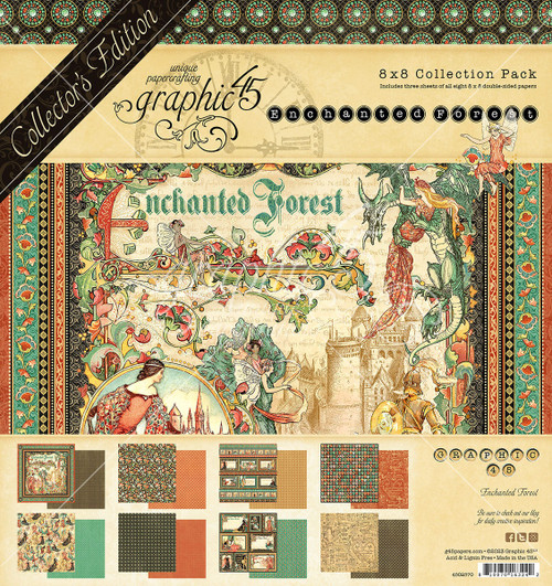 Graphic 45 Collector's Edition Pack 8"X8"-Enchanted Forest - G4502570 - 810070163242