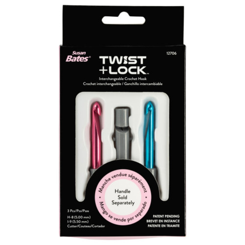 Susan Bates Twist + Lock Intchg Crochet Hook Component Set-Sizes H8/5mm and I9/5.5mm 12706C2 - 077216004245