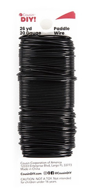 CousinDIY Paddle Wire 20 Gauge 26yd-Black - 40002697 - 191648140989