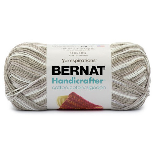Bernat Handicrafter Cotton Yarn 340g - Ombres-Greige Ombre - 162034-34041 - 057355434646