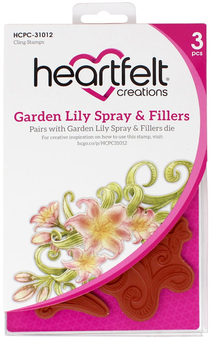 Heartfelt Creations Cling Rubber Stamp Set-Garden Lily Spray & Fillers HCP31012 - 817550028466