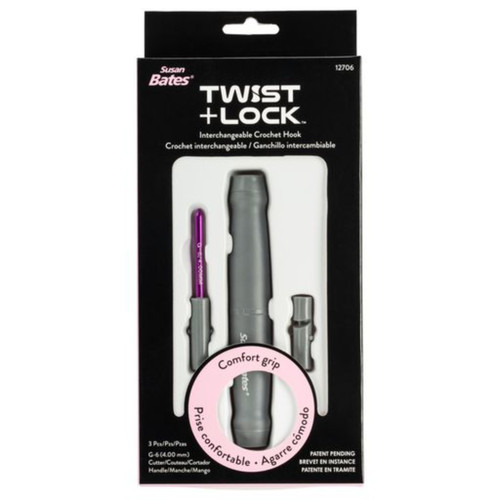 Susan Bates Twist + Lock Intchg Crochet Hook Starter Set-Size G6/4mm - 12706S3 - 077216004450