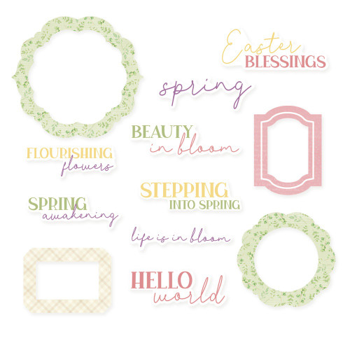 Spring Is Calling Ephemera Cardstock Die-Cuts 12/Pkg-Frames & Words P13SPC37