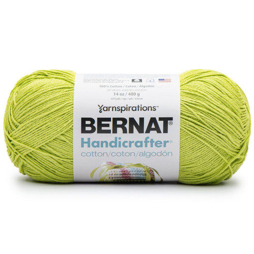 2 Pack Bernat Handicrafter Cotton Yarn Solids-Hot Green 162028-28030 - 057355480353