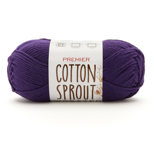 3 Pack - Premier Yarns Cotton Sprout Worsted Yarn-Purple - 2101-25 - 840166822357