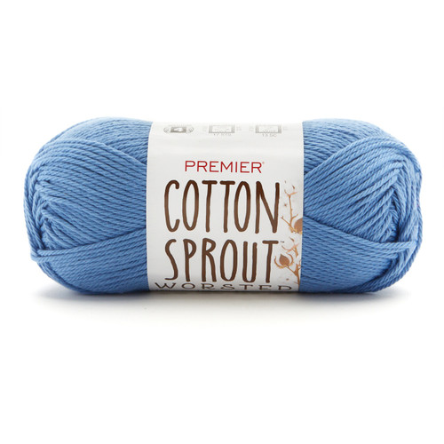 3 Pack - Premier Yarns Cotton Sprout Worsted Yarn-Cornflower - 2101-21 - 840166822319