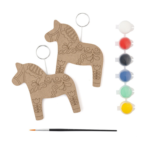 3 Pack - Craft Around The World Swedish Dala Horse Photo Holders-Makes 2 - 34020782