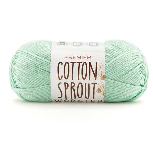 3 Pack - Premier Yarns Cotton Sprout Worsted Yarn-Mint - 2101-13 - 840166822234