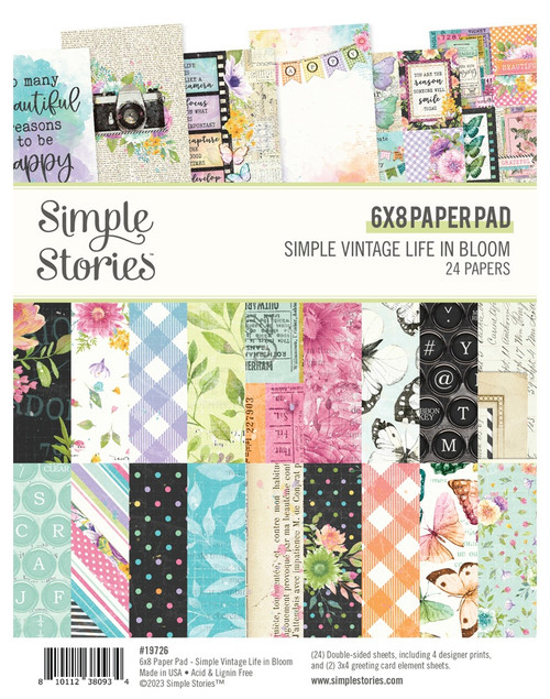 2 Pack Simple Stories Double-Sided Paper Pad 6"X8" 24/Pkg-Simple Vintage Life In Bloom SVL19726 - 810112380934