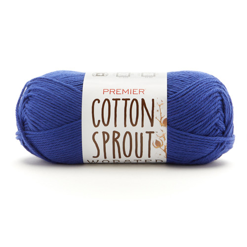 3 Pack - Premier Yarns Cotton Sprout Worsted Yarn-Ultramarine - 2101-17 - 840166822272