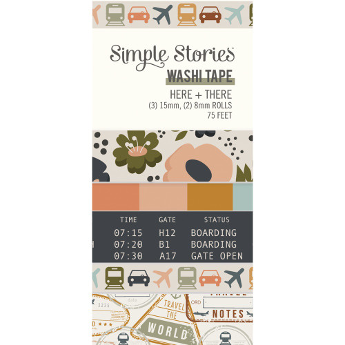 2 Pack Simple Stories Here & There Washi Tape 5/PkgERE19825 - 810112381368