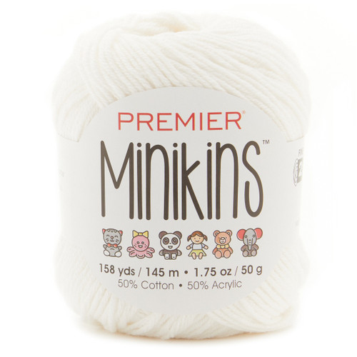 6 Pack - Premier Minikins Yarn-White - 2103-01 - 840166822807