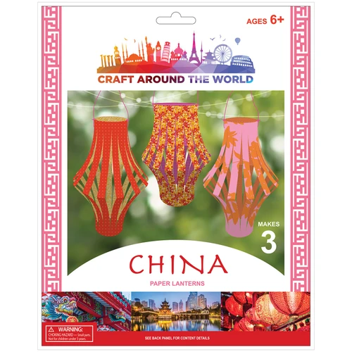 3 Pack - Craft Around The World Chinese Paper Lanterns-Makes 3 - 34019475 - 765468027920