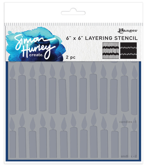 2 Pack Simon Hurley create. Layering Stencil 6"X6"-Candles HUS80978 - 789541080978